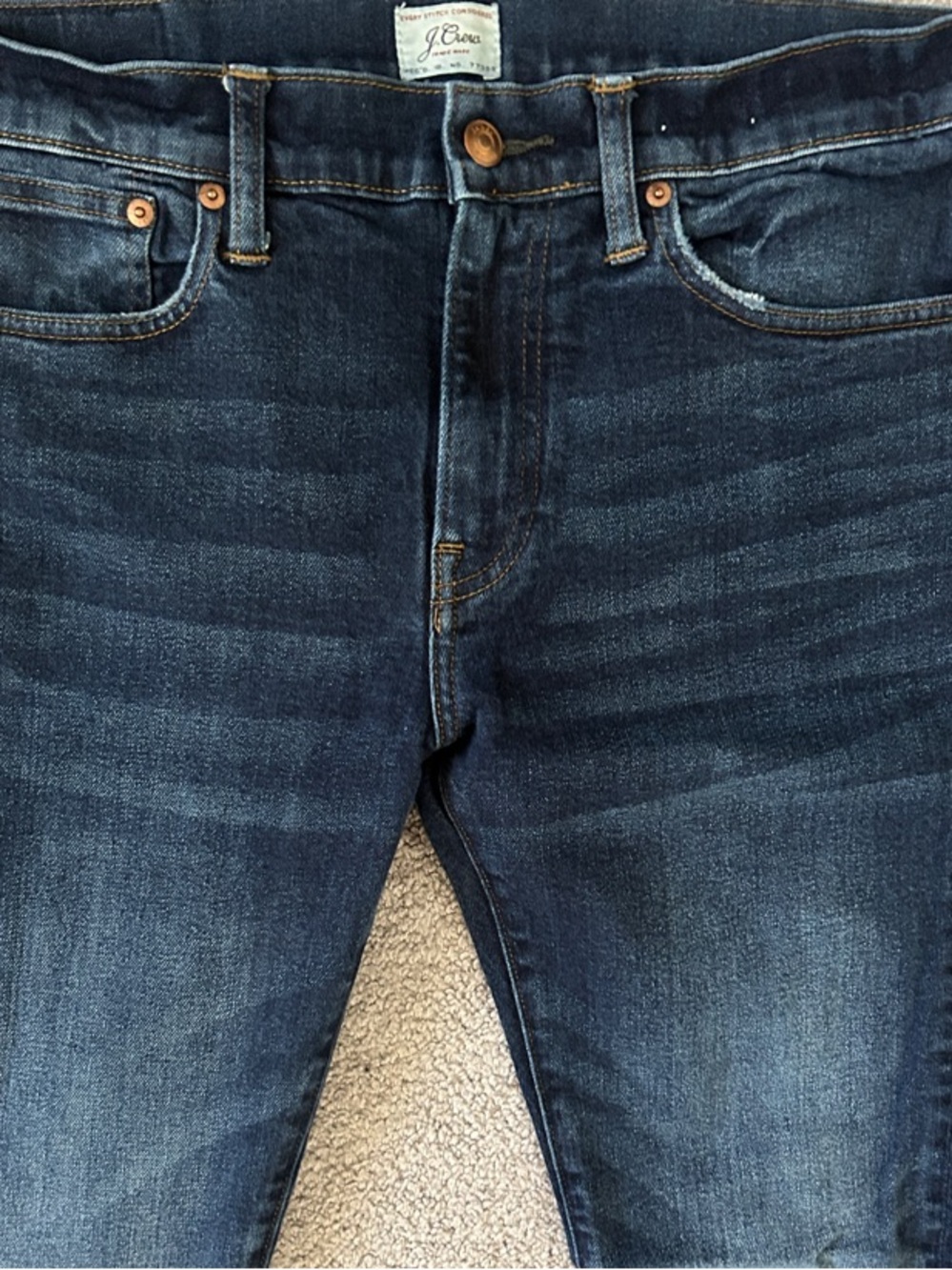 J. Crew ~ 484 Slim Kurabo Men’sJeans ~ Dark Blue wash ~ W33 L30